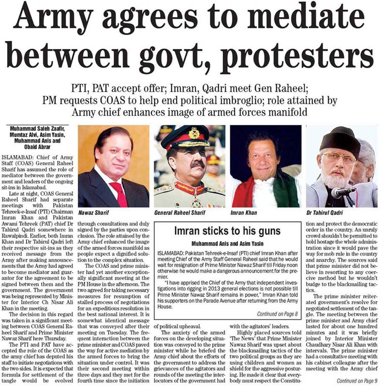 Minhaj-ul-Quran  Print Media CoverageDaily The News Front Page